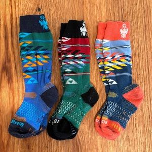 Three-pack Youth Bombas ski socks